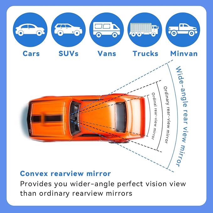 Rear View Mirror Car Accessories Blind Spot For Clip on Seat Facing Big Rearview Mirrors Baby Men Women Hyundai Cars Panoramic Necessities Decor Interior Cute Automotive for Truck SUV (Clear)
