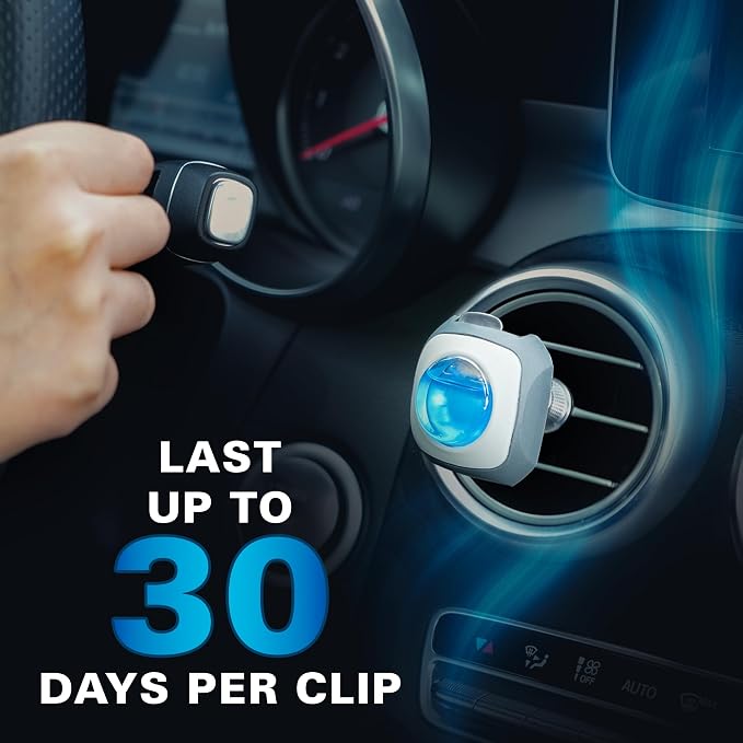 New Car Scent Car Air Freshener Vent Clip 6 Ct, Long Lasting | Up to 180 days, Natural Essential Oil, Car Fragrance Accessories for Women and Men, Odor Eliminator, 4 mL Each