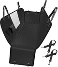 Femuar Dog Car Seat Cover, Waterproof Nonslip Pet Seat Cover for Back Seat with Storage Pockets Mesh Visual Window, Scratch Proof Pet Dog Seat Cover Hammock for Cars Trucks and SUVs, XL-Black