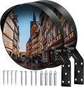12 Inch Convex Mirror Outdoor with Adjustable Wall Fixing Bracket,Blindspot Traffic Mirror for Driveway Garage Park Outdoor Wide Angle View Mirrors