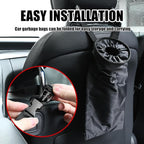 2PCS Car Trash Bag, Seat Back Hanging Car Garbage Bag, Waterproof Hanging Car Trash Can for Camping, Outdoor Traveling, Home Use & Car Storage, Washable Oxford Material