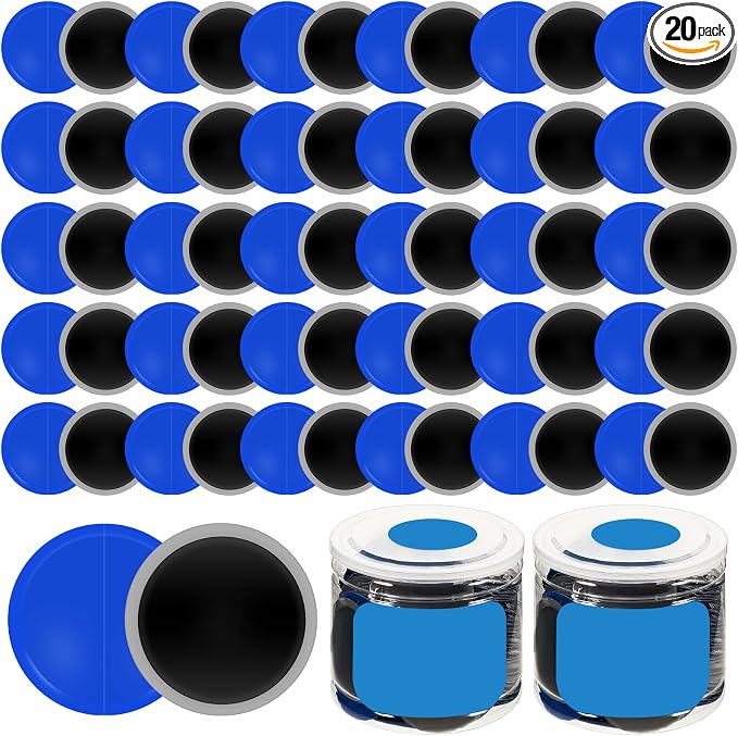 20 Pcs Heavy Duty Tire Patches Radial Patch Round Cold Tyre Puncture Tool Kit for Car Truck Motorcycle Automobile Bike Inner Tire (42 mm)