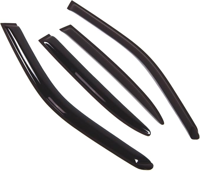 WD2-309 Dark Smoke 4 Pcs Set Window Visor (Outside Mount) Deflector Rain Guard Compatible with 1997-2002 Mazda 626