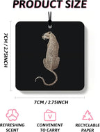 Leopard Print Orange Car Air Freshener 4 Pcs, Inspirational Cheetah Lips Lucky 8 Ball Square Hanging Air Freshener for Closet Drawer Books, Girly Y2k Car Accessories Mirror Decor for Women