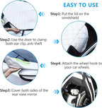 Magnetic Car Windshield Cover for Ice and Snow 4 Layers Automotive Windshield Snow Covers 9 Magnetic Anti Frost Guard for Most Cars SUVs Trucks Pickup (65"x50")