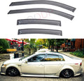 4pcs Front+Rear JDM Smoke Sun/Rain Guard Outside Mount Tape-On Window Visors Compatible with 04-08 Acura TL