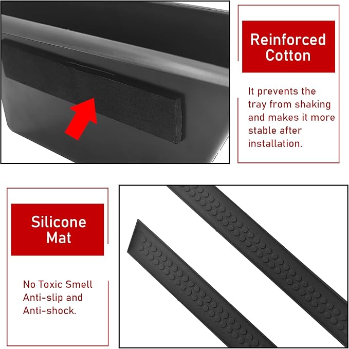 Compatible with Mercedes Benz C Class Door Storage Box W204, 2 Pcs Door Handle Pocket Storage Box Insert for C300 C400 C63 2008-2014 (for Sedan Only, Not for Coupe)