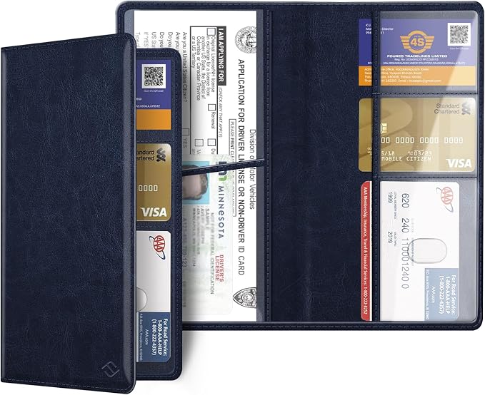 Car Registration and Insurance Card Holder, Vehicle Glove Box Card Organizer Wallet Automobile Accessories for License