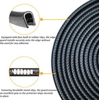 16.5FT(5M) Car Door Edge Guards U-Shaped Trim Edge Protector with Built-in Metal Clips, Scratch and Ding Protection for Cars and Trucks, Black