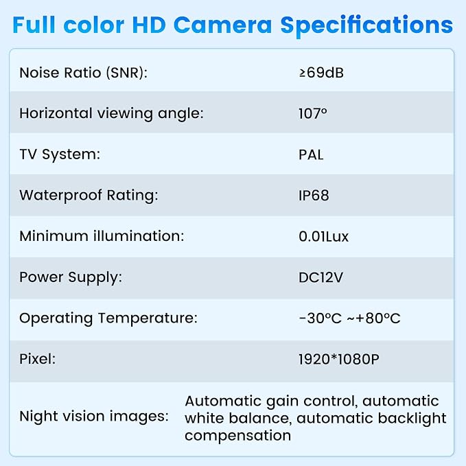 [for Portable Car Radio] 4 Pin Upgrade AHD 1080P Backup Camera, Camera for Carplay Screen 2.5mm Jack Backup Camera 2.5mm Jack Dash Cam Reverse Camera Cable,23 Ft 4 Pin to 2.5mm Male Plug