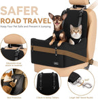 Dog Booster Car Seat for Small/Medium Dogs Up to 35 lbs – Patented Safety System, 5" Memory Foam Pet Car Seat, Fully Detachable and Washable Cover, Front/Back Seat Travel Booster (Black)