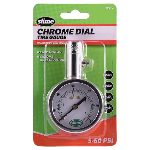 20049 Tire Pressure Gauge, Large Face Dial Analogue Gauge, 5-60 PSI