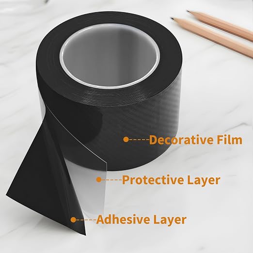 Car Door Sill Protector Anti Scratch Carbon Fiber Tape, Waterproof Wear-Resistant Car Door Edge Guards with No Residue Adhesive, Easy to Install Universal Paint Protection Trim for Truck SUV