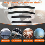Window Rain Guards Compatible with 2013-2019 Sentra, 4pcs Smoke Tint Vent Deflectors Window Visors Outside Mount Tape On Style Acrylic Set of 4 Front+Rear
