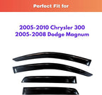 KPY Rain Guards Fit for 2005-2010 Chrysler 300, Out-Channel Window Visors Vent Wind Deflectors 4PC, Car Accessories for 05-08 Dodge Magnum