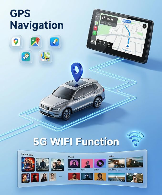 4G+64G Car Radio for Honda CRV 2007-2011, 9 inch Incell Touch Screen Radio for CRV, Wireless Carplay Android Auto, Backup Camera, 5GWiFi GPS Bluetooth FM EQ SWC