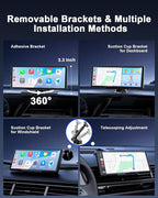 8.1'' Wireless Apple Carplay Screen for Car, Android Auto with Backup Camera, Portable Car Stereo Touchscreen with OTA/GPS Navigation/Mirror Link/Voice Control/Bluetooth/AUX/FM/WiFi