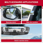 Blind Spot Mirror, Fan HD Glass Frameless Convex Rear View Mirror with wide angle Adjustable Stick for Cars SUV and Trucks, Pack of 4