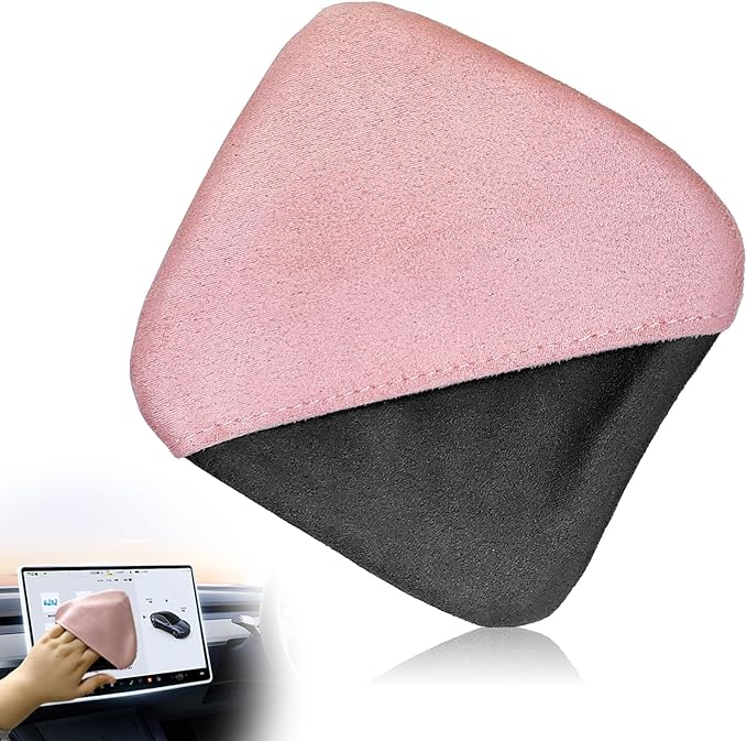 Car Screen Cleaner, Car Accessories Car Screen Wipes, Microfiber Auto Screen Cleaning Pad, Touch Screen Cleaner for Car, Fit for Car Dashboard LCD Display Interior Car Accessories(Pink gray)