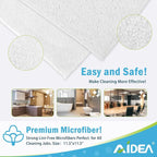 AIDEA Microfiber Cleaning Cloth White, 100PK, Cleaning Rags, 11.5"×11.5" | Microfiber Towels for Cars, Lint Free Cloth for House, Kitchen, White Shop Towels, Cleaning Supplies