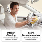 Car Interior Cleaner Foam Kit with Sponge & Towel, Multi Purpose Foam Cleaner for Leather, Fabric, Plastic & Upholstery, Deep Cleaning Car Dashboard Seats Carpet Headliner, Lemon Fresh Scent
