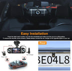 4 Channel 1080P Dash Cam Front Rear Left Right, 170° Wide Angle Car Camera with 5GHz WiFi App Control, Super Night Vision, 24H Parking Monitor, G-Sensor, Loop Recording, 64GB SD Card Included