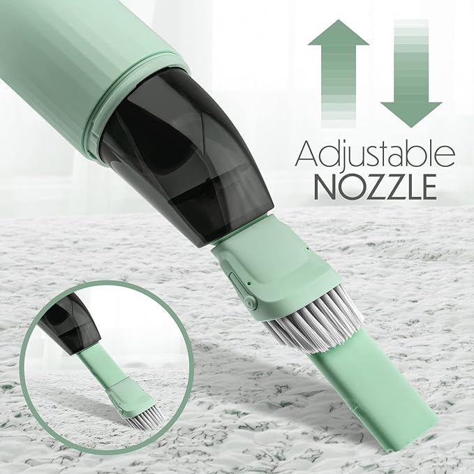 Vacuum Cleaner for Dust, Pet Hair Dirt Home, Car Interior Lightweight, Portable, Handheld, Cordless, Easy to Use, Compact Design Battery Rechargeable with USB-C Cable (Mint Green)