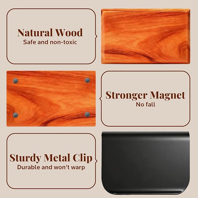 Car Air Freshener - Wood Air Freshener-Teak Amber Cabana Variety Scent Refill - Long Lasting Natural Car Fresheners - Clip Included
