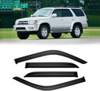 Window Visor for 1996-2002 Toyota 4runner, Out-Channel Rain Guards Shields Vent Deflector Shade Wind Dark Smoke 1997 1998 1999 2000 2001, Tape-On Outside-Mount, 4PCS