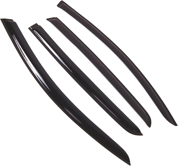 WD2-749 Dark Smoke 4 Pcs Set Window Visor (Outside Mount) Deflector Rain Guard Compatible with 2009-2013 Volkswagen Golf