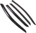 WD2-749 Dark Smoke 4 Pcs Set Window Visor (Outside Mount) Deflector Rain Guard Compatible with 2009-2013 Volkswagen Golf