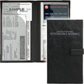 Registration and Insurance Card Holder - Car Organizer - Black | Vehicle Glove Box Document Organizer, Auto Essential Paperwork Holder for Contact Information Cards, Interior Car Accessories