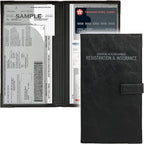 Registration and Insurance Card Holder - Car Organizer - Black | Vehicle Glove Box Document Organizer, Auto Essential Paperwork Holder for Contact Information Cards, Interior Car Accessories