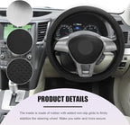 Car Steering Wheel Cover, Leather Breathable Ice Silk Auto Wheel Wrap with Anti-Slip Lining, Scratch-Resistant Elastic Protector Fit for 14.5-15 Inch Steering Wheels (Black)