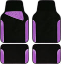 Jelly Waterproof Universal Fit Car Floor Mats, Girly Car Carpet Mats with Anti-Slip Nibbs Backing & Driver Heel Pad Fit for SUV, Vans, sedans, Trucks,Cute car mats of 4pcs for Women (Purple)