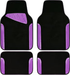 Jelly Waterproof Universal Fit Car Floor Mats, Girly Car Carpet Mats with Anti-Slip Nibbs Backing & Driver Heel Pad Fit for SUV, Vans, sedans, Trucks,Cute car mats of 4pcs for Women (Purple)