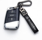 Car Tire Valve Stem Caps and Car Keychain Combo Compatible with Mercedes Benz C E S M Serie CLK GLK GL AB AMG GLS GLE AMG Keyring for Men and Women Family Present Car Accessories