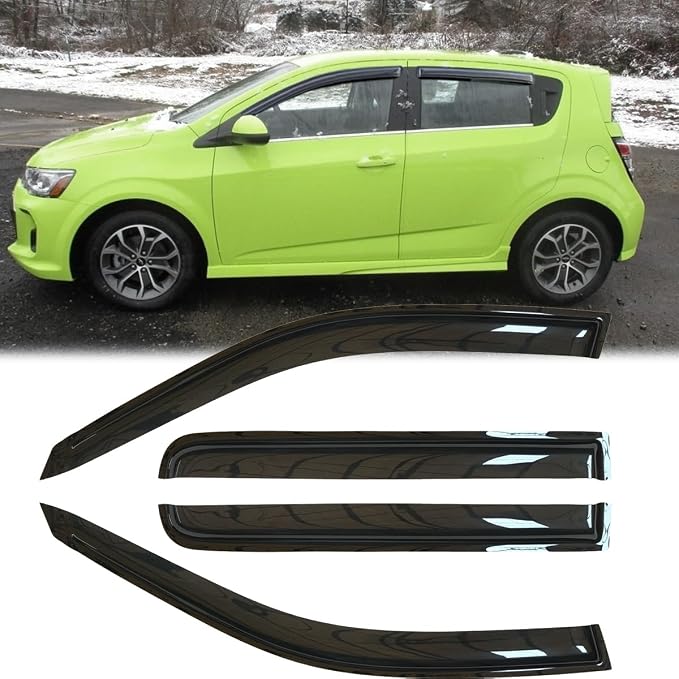 4pcs Original Shatterproof Side Window Wind Deflectors for Chevrolet 2012-2020 Sonic Hatchback(5-Door),Rain Guards,Nice Looking Window Visors for Cars,Vent Deflector 94639