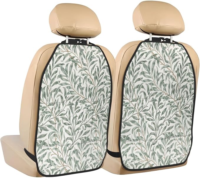 William Morris Willow Bough Sage Car Seat Back Kick Protectors Kick Mats With Storage Pockets For Vehicles To Protect From Dirt Mud Scratches 2 Pack