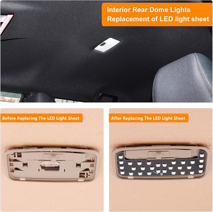 LED Light,Fit For Interior Rear Dome light Upgrade,4500K Warm Yellow Light,Brightness Can Adjust,The Accessories For Toyota RAV4(2006-2021),Corolla,Camry,Highlander(2008-2013),Tacoma,4Runner