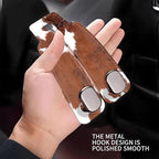 Car Seat Headrest Hook, Universal Leather Cute Hanger Holder Hook, Storage Organizer Interior Accessories for Purse Bags Handbag Brown White Cowhide