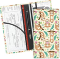 Leather Car Registration and Insurance Card Holder, Cute Car Accessories Vehicle Glove Box Car Organizer for Documents, Cards, License Cute Sloths