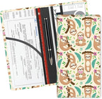 Leather Car Registration and Insurance Card Holder, Cute Car Accessories Vehicle Glove Box Car Organizer for Documents, Cards, License Cute Sloths