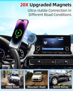 PZK Car Phone Holder for 2020-2026 Toyota Highlander 12.3-inch Screen Only | Magnetic 15W Fast Wireless Charger Phone Mount for Highlander Lmited/Platinum Accessories 360° Adjust (Not Fit 8-Inch)