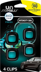 Car Air Freshener, Odor-Fighting Automotive Vent Clip, Scented Car Accessories, Long Lasting for Strong Odors, Unstopables Fresh Scent,.07 fl oz, 4 Count