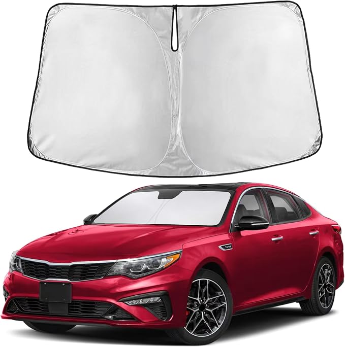 Windshield Sunshade Compatible for Kia Optima 2016-2018 2019 2020, Sun Visor for Front Windshield & Window Sun Shade Cover, UV Heat Blocker & Protector, Car Accessories