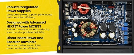 Audio MT-600.4 Compact Digital Class D 4-Channel 1000W RMS Car Audio Amplifier with Bass Knob Remote Control, HEXFET MOSFET, High/Low Pass Filter & Crossover Multiplier