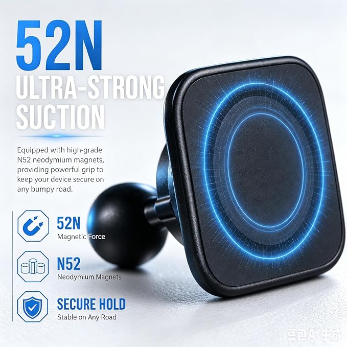 (Extended & Rubber Pad Design) MagSafe Aluminum 2024 2025 2026 Jeep Wrangler JL JLU & Gladiator JT 4XE (2/4 Door) Phone Mount, No View Obstruction, Metal Phone Holder for All Smartphones | Not JK JKU