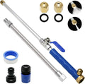Jet Nozzle Power Washer for Garden Hose, 2-In-1 High Pressure Wand With 2 Different Nozzles and Quick Connect Flexible Wand Lance Hydro Jet Water Hose Nozzle for Gutter Patio Car Pet Window Blue