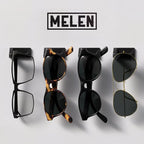 MELEN Adhesive Sunglass Organizer Wall (8-Pack) - Strong and Compact Glasses Holder, Sunglass Holder for Car and Wall - Black